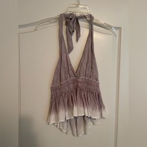 Purple and white crop top